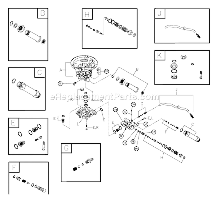 Page B Diagram and Parts List for 020244-1  Briggs and Stratton Pressure Washer